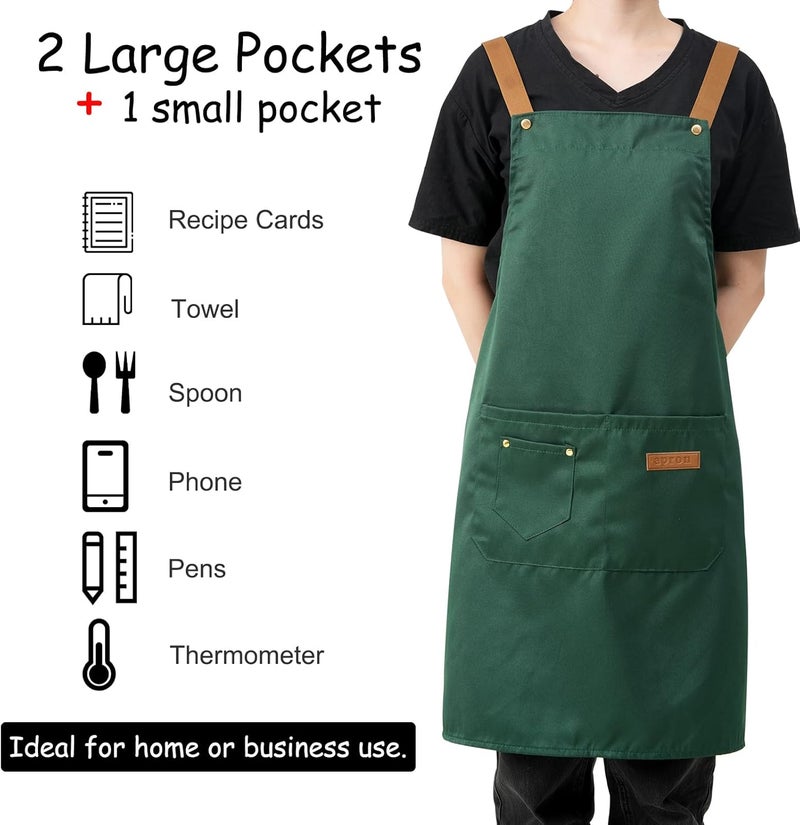 DILLMAN Art Aprons for Men Women Painting Pottery Baking, H Back Straps Waterdrop Kitchen Chef Cooking Apron with Pockets - Image 5